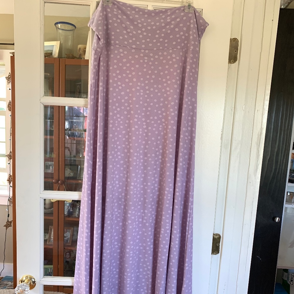 Lularoe XL Maxi dress/skirt Lavender Polka Dots
